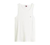 Tommy Jeans Canotta a coste con bandiera piccola, bianca, Ecru, S