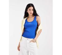 Tommy Jeans - Canotta slim blu a coste XS