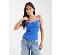 Tommy Jeans - Canotta slim con spalline sottili blu con stemma L