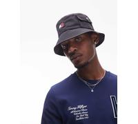 Tommy Jeans Uomo Cappello da Pescatore Heritage Bucket Hat con Logo, Nero (Black), Taglia Unica