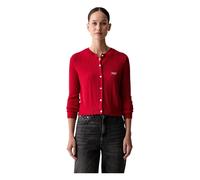 Tommy Jeans - Cardigan a punto a bandierina slim - - Knitwear - Donna - Rosso - M