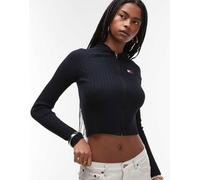 Tommy Jeans - Cardigan nero con cappuccio e zip XL