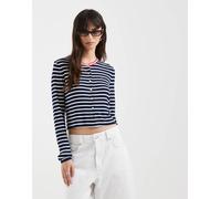 Tommy Jeans - Cardigan slim a maniche lunghe in jersey a coste blu navy a righe XS