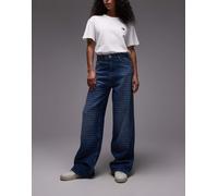 Tommy Jeans - Claire - Jeans a fondo ampio lavaggio scuro con logo-Blu W34 L32