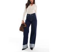 Tommy Jeans - Claire - Jeans a vita alta lavaggio scuro con risvolto-Blu navy W31 L32