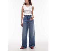 Tommy Jeans - Claire - Pantaloni larghi a vita alta lavaggio medio con bandiera-Blu W30 L32