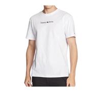 Tommy Jeans - Classica Lineare Cotone Bianco T-Shirt - - Tops - Uomo - Bianco - 2XL
