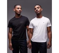 Tommy Jeans - Confezione da 2 T-shirt slim nera e bianco sporco-Nero XL