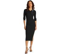 Tommy Jeans Donna Abito a Polo Midi Spacco sulla Gamba, Nero (Black), L