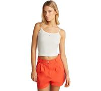Tommy Jeans Donna Canotte Confezione da 2 Essential Strap Top Elasticizzate, Multicolore (Ecru/Black), XXS