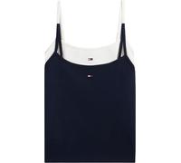 Tommy Jeans Tjw 2pack Essential Strap Top Dw0dw18148 Canotta, Multi (Ecru/Dark Night Navy), M Donna