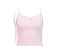 Tommy Jeans Donna Canotte Confezione da 2 Essential Strap Top Elasticizzate, Multicolore (Ecru/Precious Pink), XL