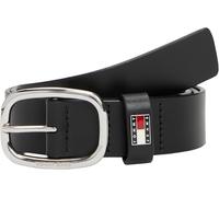 Tommy Jeans Donna Cintura Oval Cintura in Pelle, Nero (Black), 100 cm