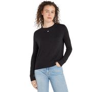 Tommy Jeans Donna Felpa Crew Neck Senza Cappuccio, Nero (Black Melange), XS