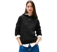 Tommy Jeans Donna Felpa Linear con Cappuccio, Nero (Black), L