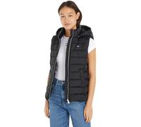 Tommy Jeans Donna Gilet Basic Hooded Vest Gilet Imbottito con Cappuccio, Nero (Black), XXS