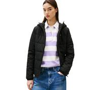 Tommy Jeans Donna Piumino Hooded con Zip, Nero (Black), XXS
