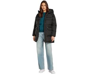 Tommy Jeans Donna Piumino Midi Puffer con Cappuccio, Nero (Black), XXS