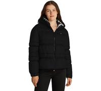 Tommy Jeans Donna Piumino Quilt Rouch Tape Jacket con Cappuccio, Nero (Black), M