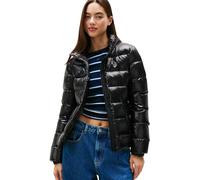 Tommy Jeans Donna Piumino Slim Zip Print Down Impermeabile, Nero (Black), M