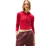 Tommy Jeans Donna Pullover con Zip Essential con Cappuccio, Rosso (Ruby Rhubarb), M