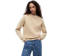 Tommy Jeans Donna Pullover Crew Neck Scollo Rotondo, Beige (Gentle Gold), S