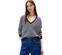 Tommy Jeans Donna Pullover Essential con Scollo a V, Multicolore (Dark Night Navy/Stripe), M