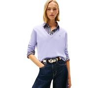 Tommy Jeans Donna Pullover Essential con Scollo a V, Viola (Periwinkle Dusk), XL