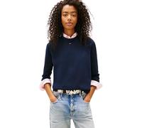 Tommy Jeans Donna Pullover Essential Crew in Cotone, Blu (Dark Night Navy), L