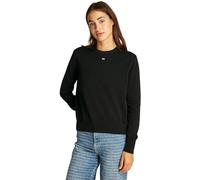 Tommy Jeans Donna Pullover Essential Crew in Cotone, Nero (Black), S