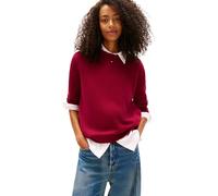 Tommy Jeans Donna Pullover Essential Crew in Cotone, Nero (Lavish Cerise), XS