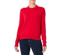 Tommy Jeans Donna Pullover Essential Crew in Cotone, Rosso (Sapphire Red), S