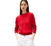 Tommy Jeans Donna Pullover Essential Crew in Cotone, Rosso (Sapphire Red), XL