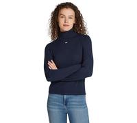 Tommy Jeans Donna Pullover Essential Turtle Neck Maglia Collo Alto, Blu (Dark Night Navy), 5XL