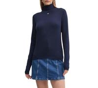 Tommy Jeans Donna Pullover Essential Turtle Neck Maglia Collo Alto, Blu (Dark Night Navy), XS