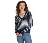 Tommy Jeans Donna Pullover Scollo a V, Multicolore (Navy / White Stripe), M
