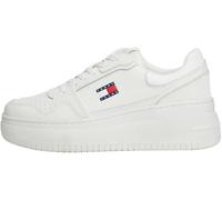 Tommy Jeans Donna Sneakers con Suola Alta Retro Basket in Pelle, Bianco (Ecru), 36