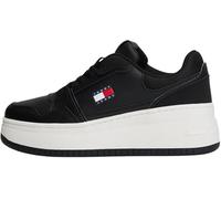 Tommy Jeans Donna Sneakers con Suola Alta Retro Basket in Pelle, Nero (Black), 37