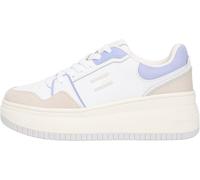 Tommy Jeans Donna Sneakers con Suola Alta Retro Basket Profilo Basso, Multicolore (Gulf Sand/Periwinkle Dust), 39