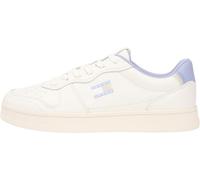 Tommy Jeans Donna Sneakers con Suola Alta The Greenwich in Pelle, Viola (Ivory/Periwinkle Dust), 39