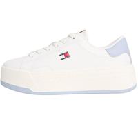 Tommy Jeans Donna Sneakers con Suola Preformata Script Flatform Profilo Basso, Bianco (Ecru/Soaring Skies), 42
