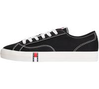 Tommy Jeans Donna Sneakers in Tela Archive con Lacci, Nero (Black), 40