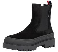 Tommy Jeans Donna Stivaletti Chelsea Foxing Suede in Pelle Scamosciata, Nero (Black), 38