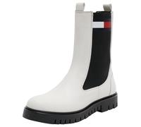 Tommy Jeans Donna Stivaletti Chelsea in Pelle, Bianco (Ecru), 38
