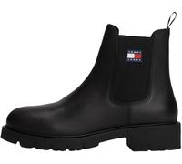 Tommy Jeans Donna Stivaletti Chelsea in Pelle, Nero (Black), 38