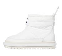 Tommy Jeans Donna Stivali Bassi Padded Flat Boot Foderati, Bianco (Ecru), 36