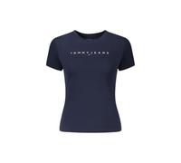Tommy Jeans Donna T-Shirt Maniche Corte Linear Slim Fit, Blu (Dark Night Navy 1), M
