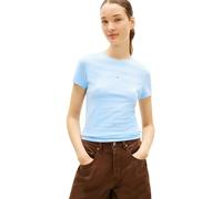 Tommy Jeans Donna T-Shirt Maniche Corte Linear Slim Fit, Blu (Light Powdery Blue), S