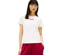 Tommy Jeans Donna T-Shirt Maniche Corte Regular Essential con Scollo Rotondo, Bianco (Ecru), 1XL