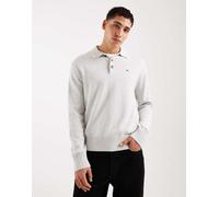 Tommy Jeans Uomo Pullover Slim Essential con Colletto a Polo, Grigio (Ice Grey Heather), L